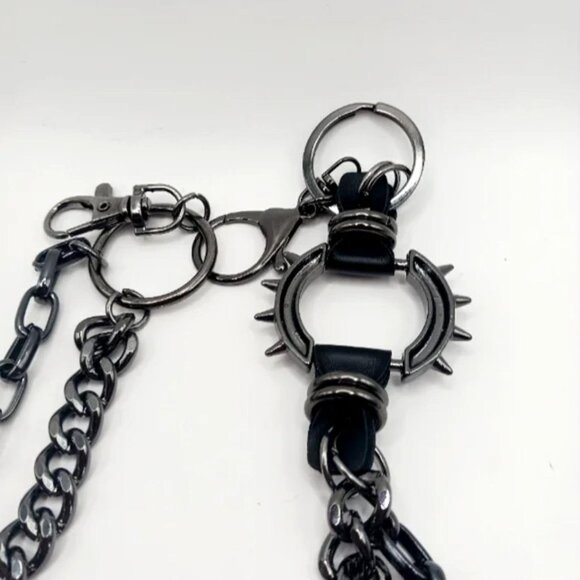 COPY  Mens Heavy Black Metal Pants or Wallet Chain Double Layer 22 inch… - Picture 4 of 9